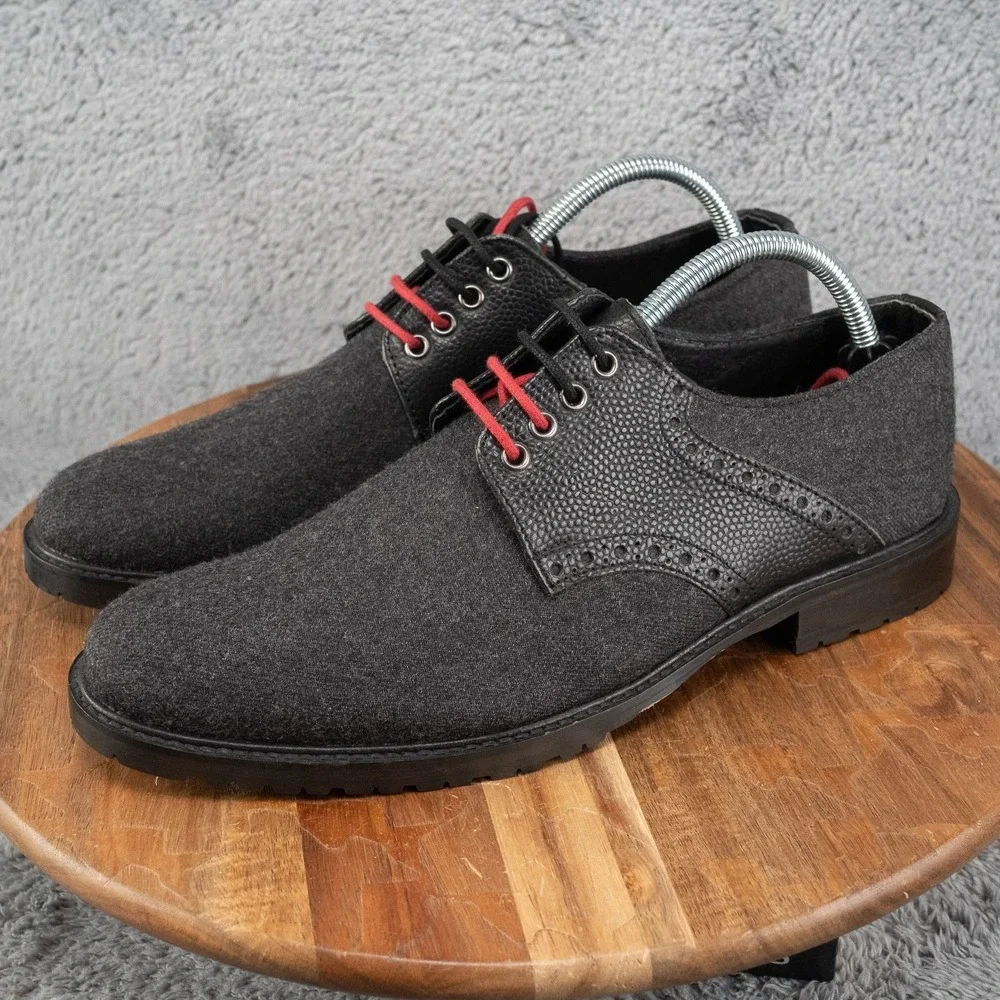 BEN SHERMAN‎ MEN DRESS SHOES 8.5 D.GREY/BLACK PARSON WOOL